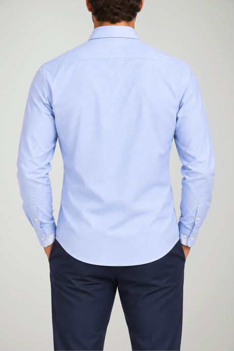 Brooksfield Camicia Uomo Slim Fit micropattern / Azzurro