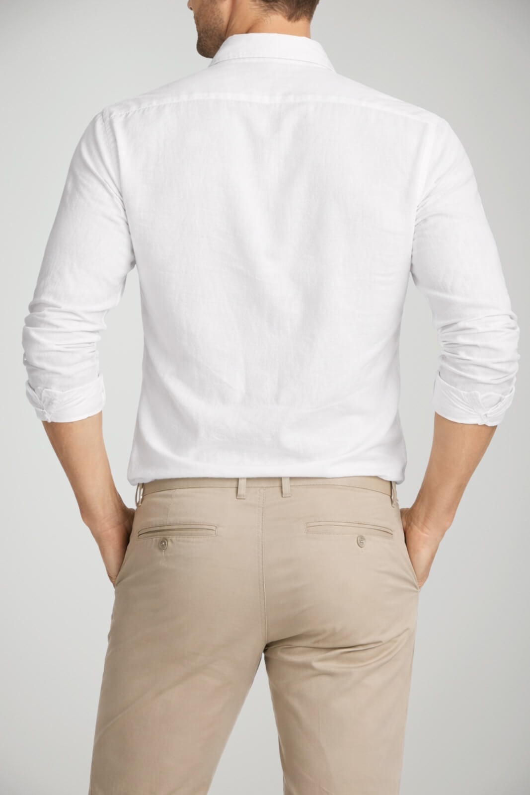 Camicia da uomo Brooksfield in lino a maniche lunghe