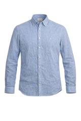 Camicia da uomo Brooksfield in lino a maniche lunghe