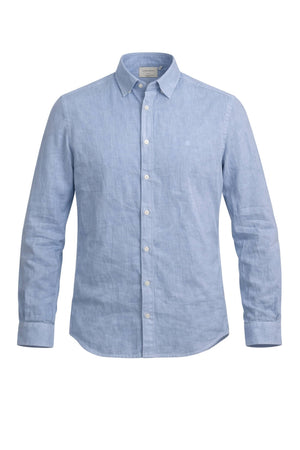 Camicia da uomo Brooksfield in lino a maniche lunghe