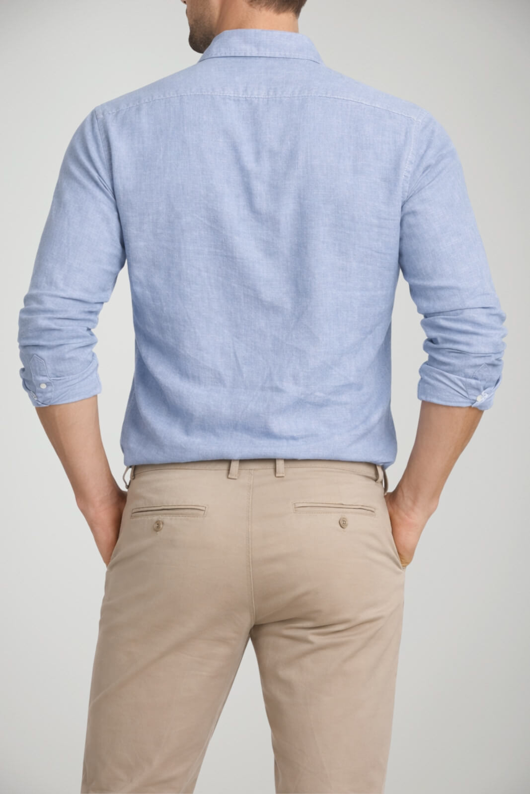 Camicia da uomo Brooksfield in lino a maniche lunghe