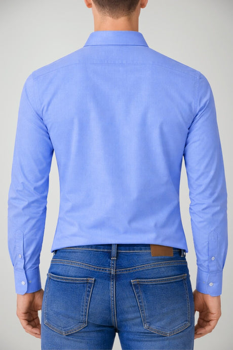 Camicia da uomo Brooksfield in cotone stretch con logo