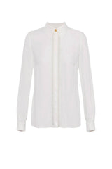 Elisabetta Franchi women's georgette shirt with lettering bands