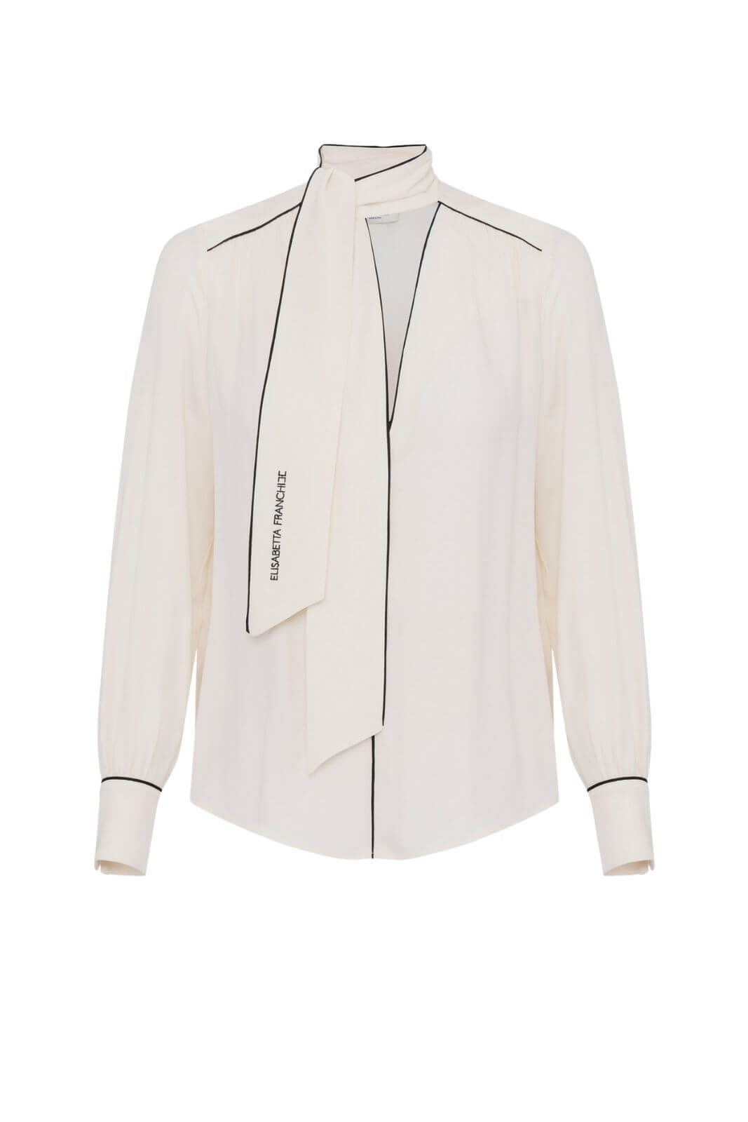 Elisabetta Franchi women's georgette shirt with scarf and piping