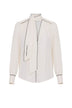 Elisabetta Franchi women's georgette shirt with scarf and piping