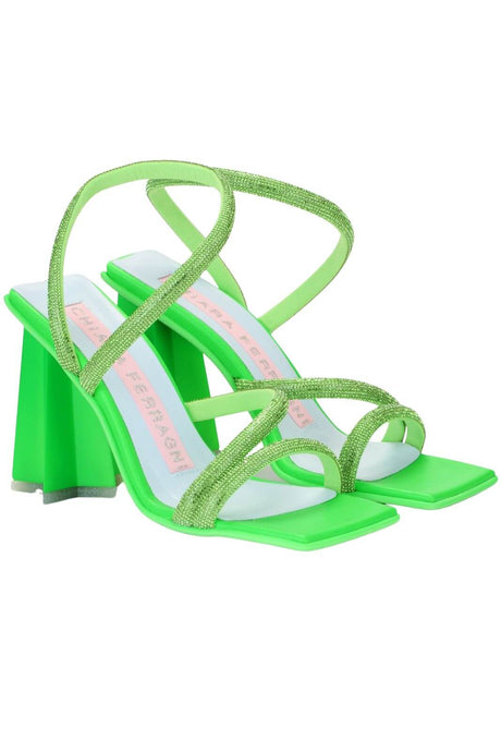 Chiara Ferragni Women's Sandal with Rhinestones and Geometric Heel