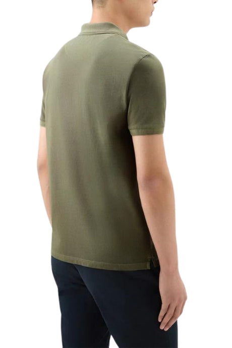 Woolrich Mackinack men's polo shirt, garment dyed, in stretch cotton piqué