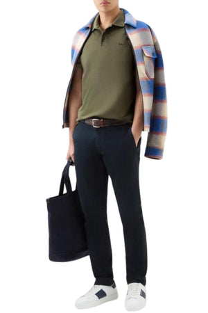 Woolrich Mackinack men's polo shirt, garment dyed, in stretch cotton piqué