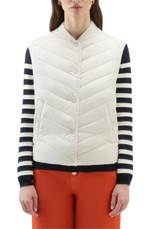 Woolrich women's microfiber vest with chevron quilting