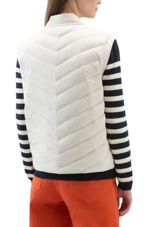 Woolrich women's microfiber vest with chevron quilting