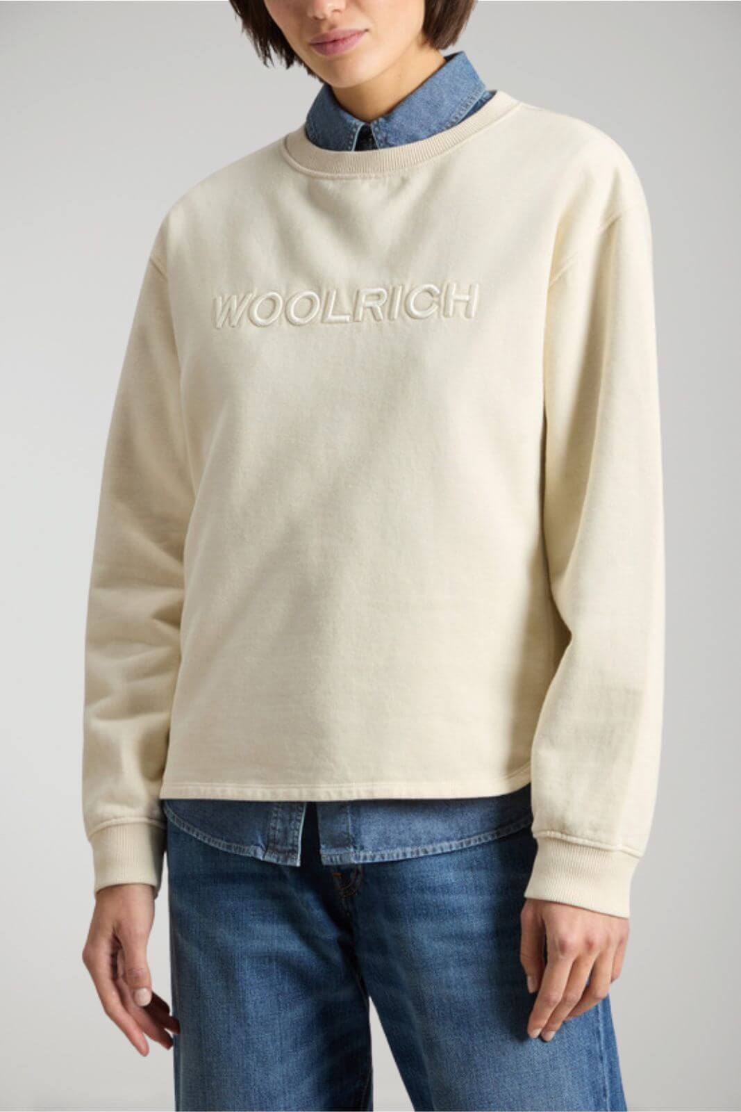 Sudadera de cuello redondo de polar ligero para mujer de Woolrich