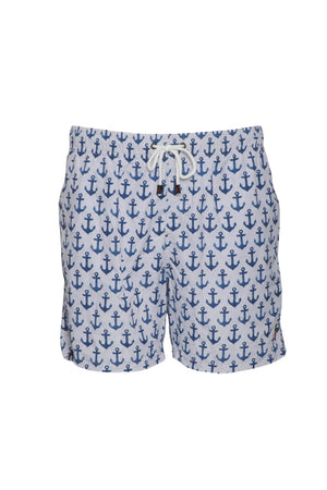 Posillipo Fishermen's Cooperative Men's Swimsuit with Anchor Print