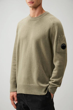 CP Company Maglia Uomo Lambswool Crewneck / Tortora