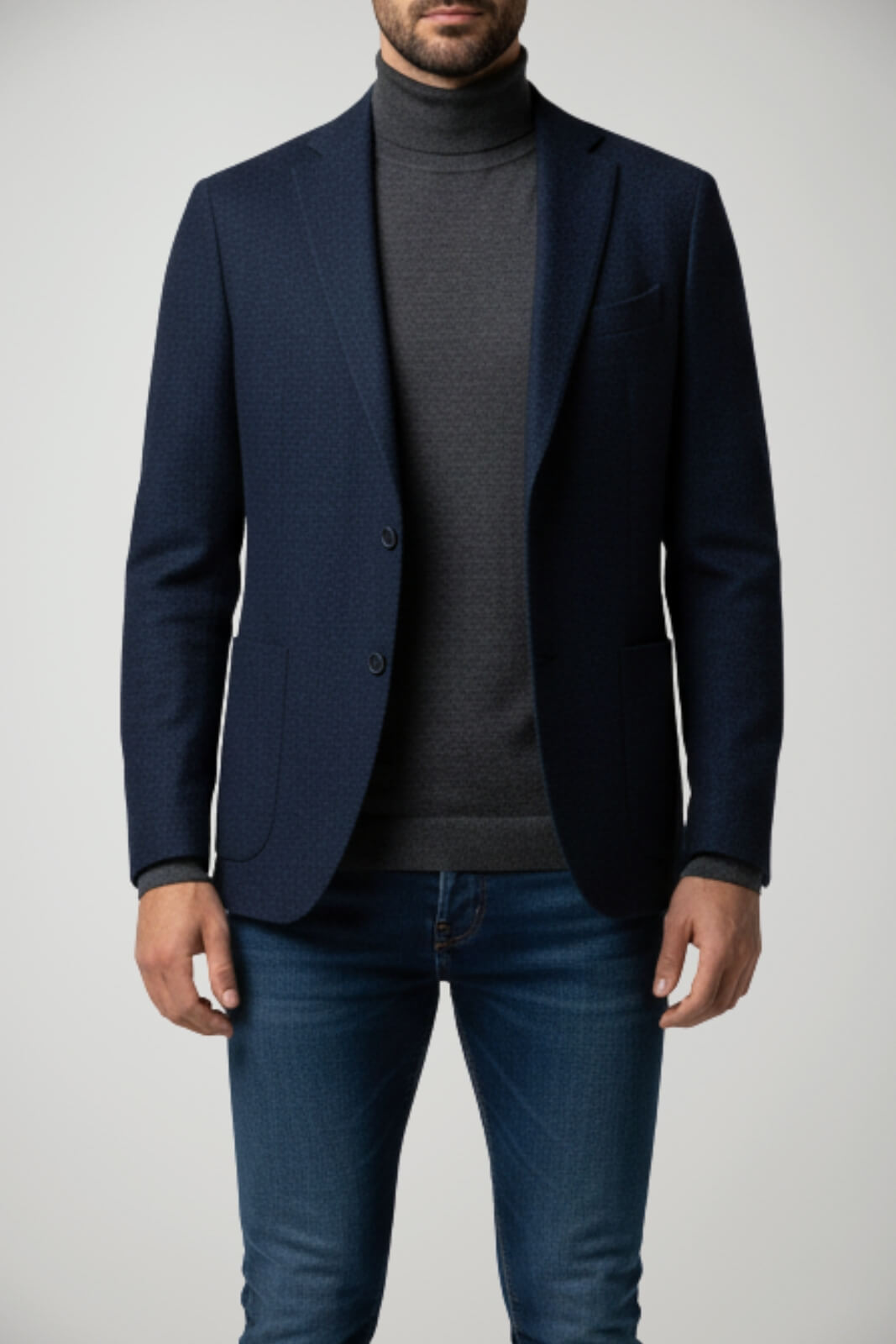 Giacca da uomo monopetto Canali in lana a fantasia sale e pepe