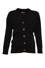 Cardigan da donna con bottoni fronte nero