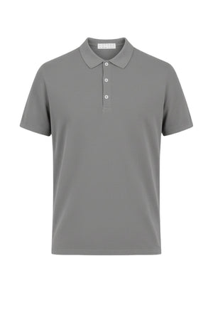 Polo da uomo Cashmere Company in misto lino a maniche corte