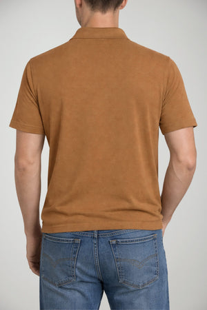 Polo da uomo Cashmere Company in misto lino e scollo a V