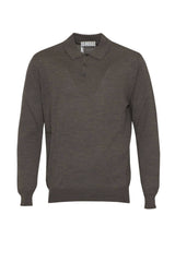 Polo da uomo Cashmere e Company in lana rasata a tinta unita fronte