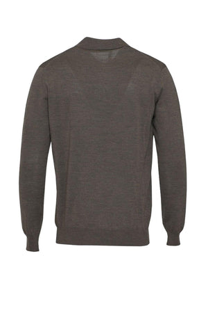 Polo da uomo Cashmere e Company in lana rasata a tinta unita retro