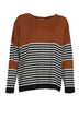 Maglia donna girocollo rigata fronte