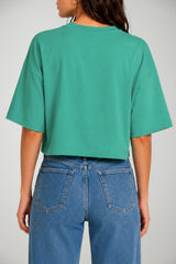 T-shirt da donna Circolo crop con vestibilità over