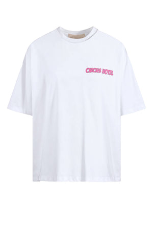 Circus Hotel T-shirt Donna con Stampa Posteriore in Cotone