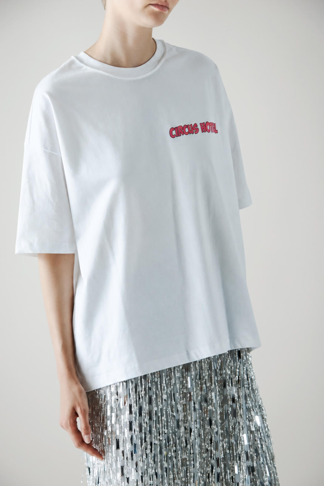 Circus Hotel T-shirt Donna con Stampa Posteriore in Cotone