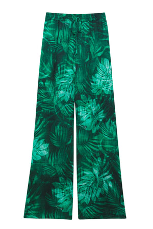 Ermanno Firenze Women's Trousers TROPICAL LEAVES