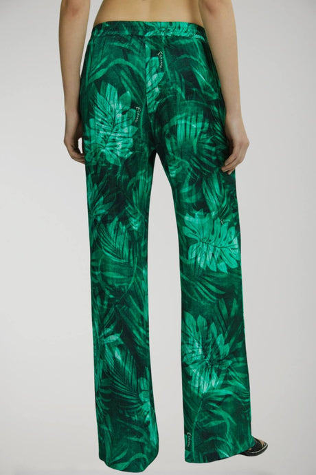 Ermanno Firenze Women's Trousers TROPICAL LEAVES