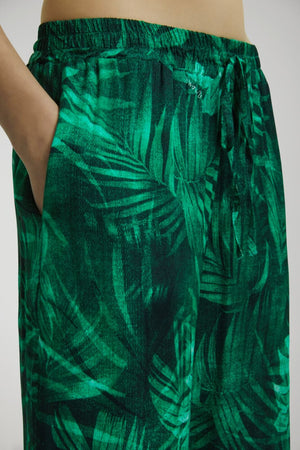 Ermanno Firenze Women's Trousers TROPICAL LEAVES