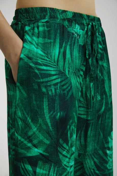 Ermanno Firenze Women's Trousers TROPICAL LEAVES