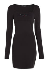 Tommy Jeans Women's Dress TJW SERIF LINEAR LS BODYCON