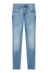Jeans da uomo Diesel vestibilità slim lavaggio chiaro fronte