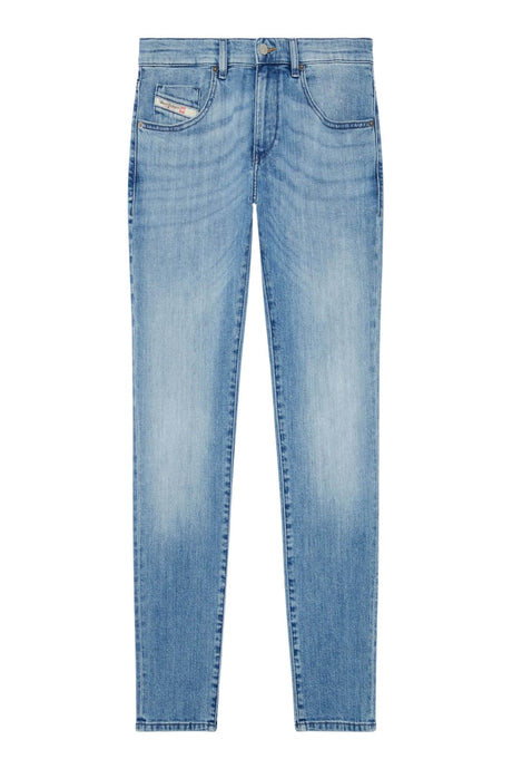 Jeans da uomo Diesel vestibilità slim lavaggio chiaro fronte