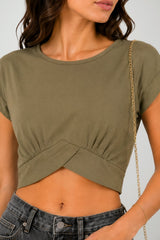 Dixie Top Donna con Drappeggio Frontale