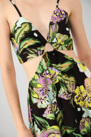 Dixie abito donna cut out floreale dettaglio
