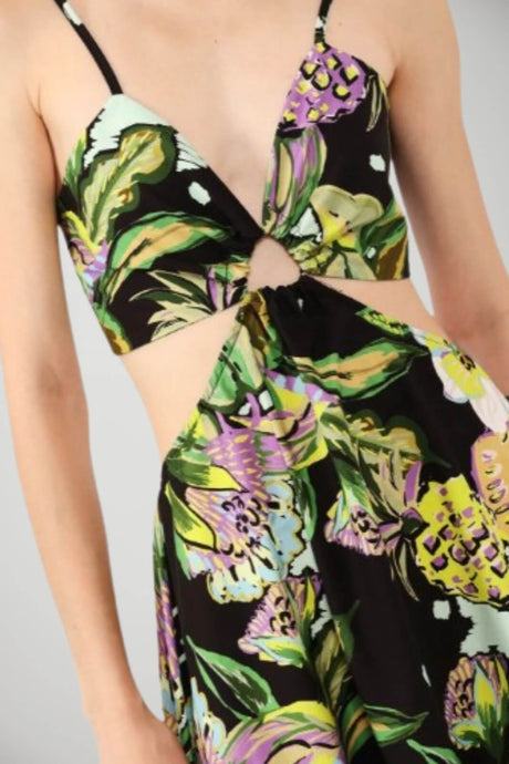 Dixie abito donna cut out floreale dettaglio