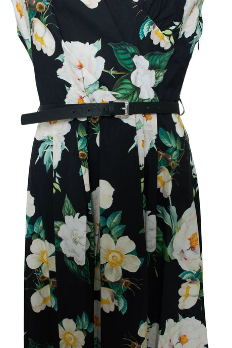 Dixie Abito Donna smanicato fiori dettaglio cintura
