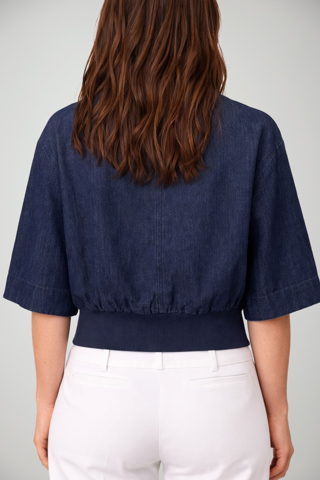 Bomber da donna Dondup in denim con zip centrale