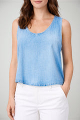 Canotta da donna Dondup smanicata in denim
