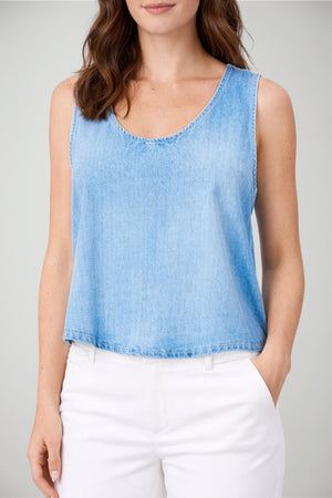 Canotta da donna Dondup smanicata in denim