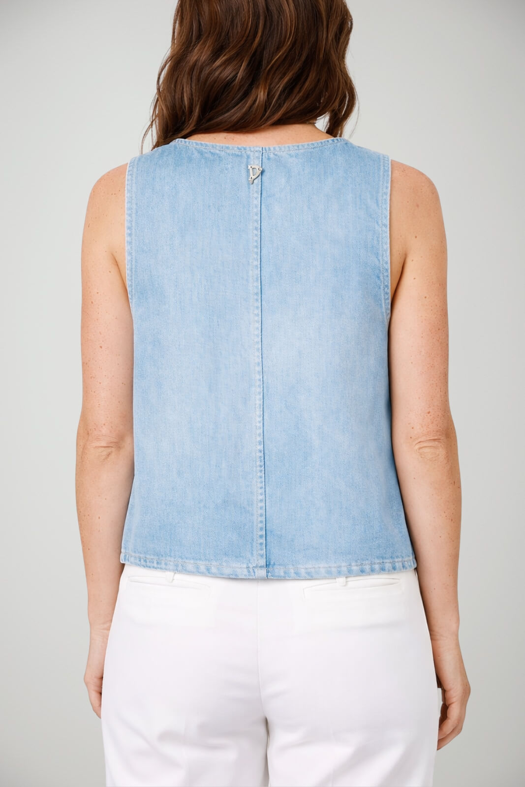 Canotta da donna Dondup smanicata in denim