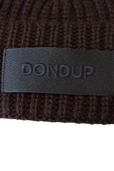 Dondup Cappello Uomo a coste con patch / Dark Chocolate