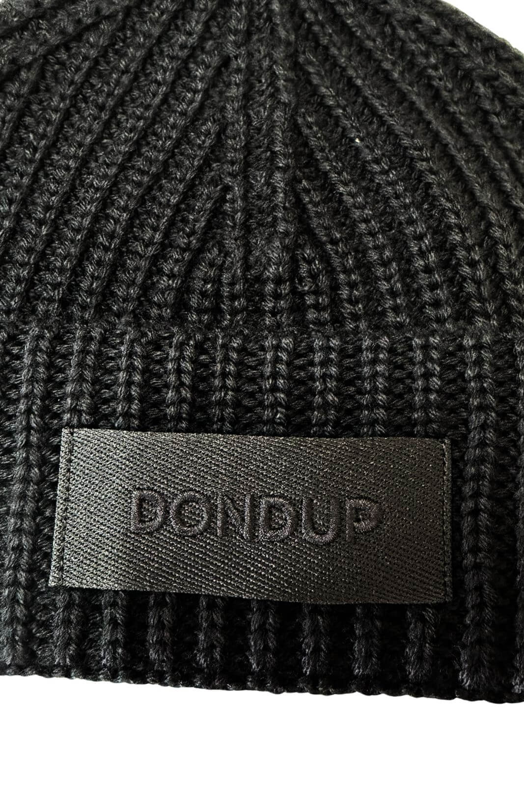 Dondup Cappello Uomo a coste con patch / Nero