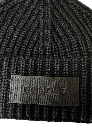 Dondup Cappello Uomo a coste con patch / Nero