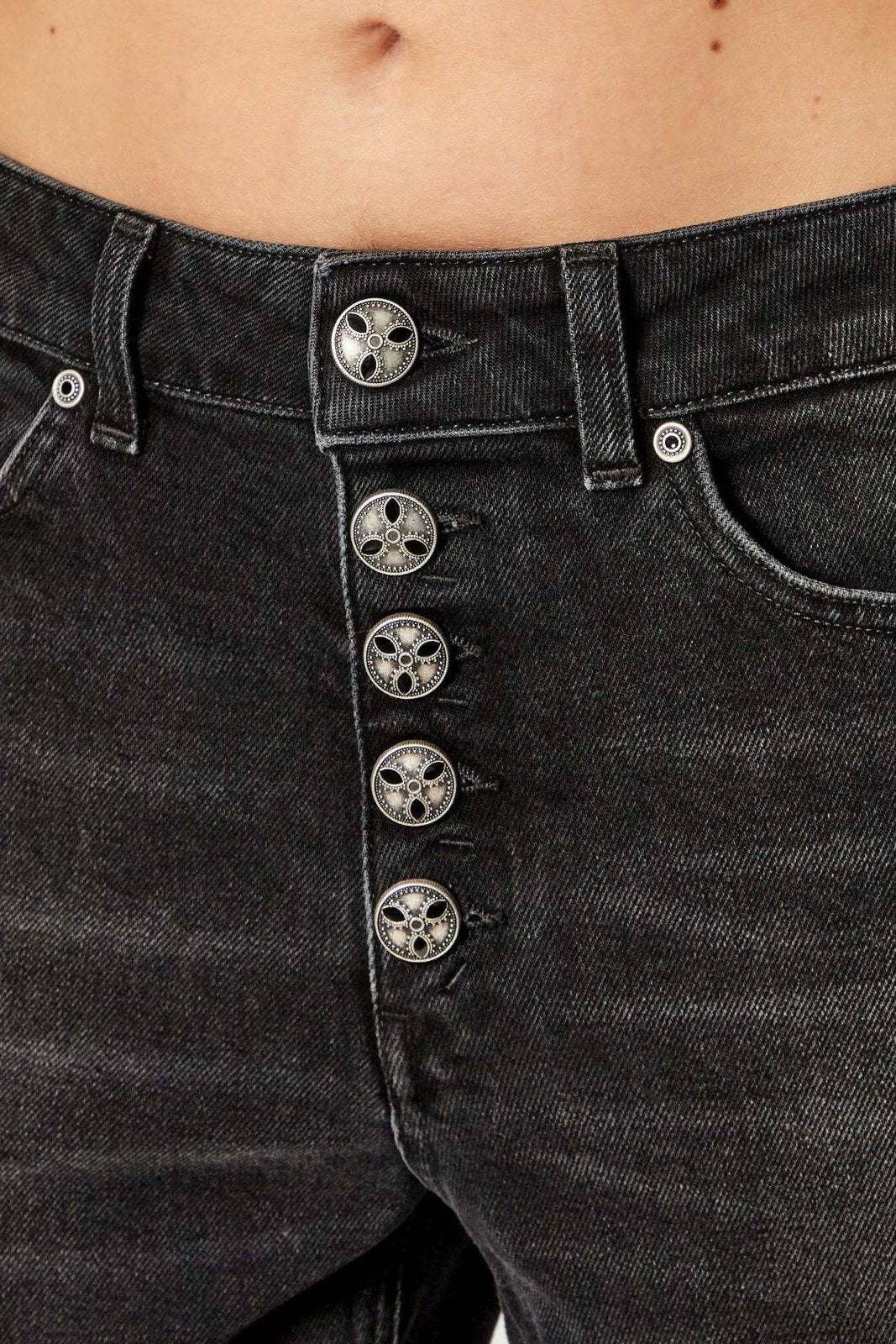 Jeans da donna Dondup cinque tasche Koons loose fit dettaglio bottoni
