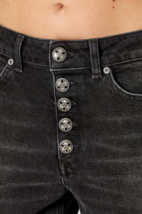 Jeans da donna Dondup cinque tasche Koons loose fit dettaglio bottoni