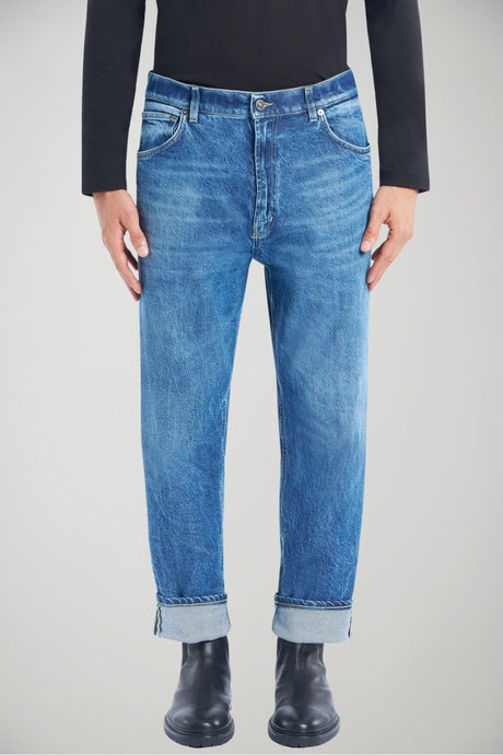 Jeans da uomo Dondup loose fit in denim stretch fronte 1