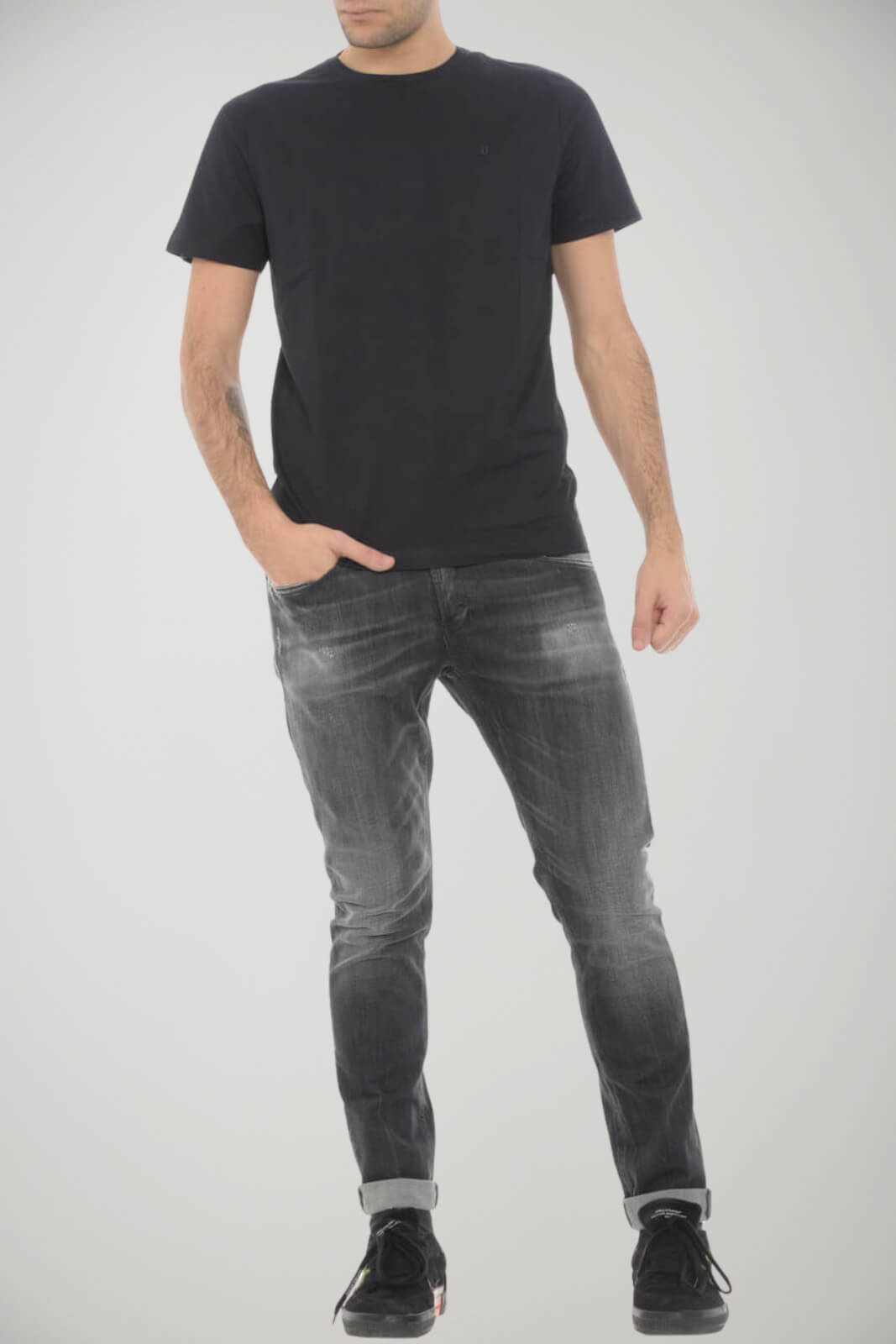 Dondup Camiseta de hombre con logo metálico