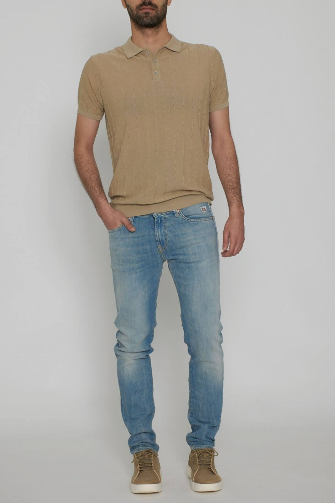 Cashmere Company men's polo in yarn